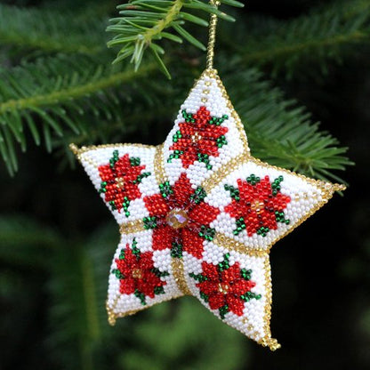 QUICK SHIPPING 📦📩 - Poinsettia Star Ornament